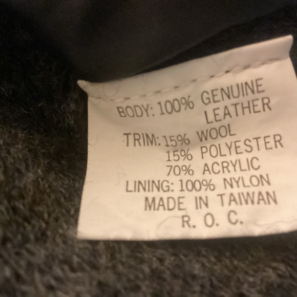 Vintage Deerskin Trading Post Leather & Wool Cardigan Sweater mens size Large - Picture 7 of 9